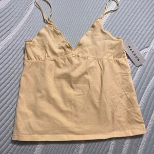 Brandy Melville Women's  Yellow Cami Top